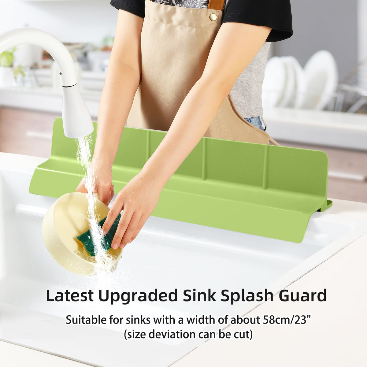 Silicone Sink Splash Guard for Kitchen – Adjustable Water Barrier | With Suction Cup (Big Size)